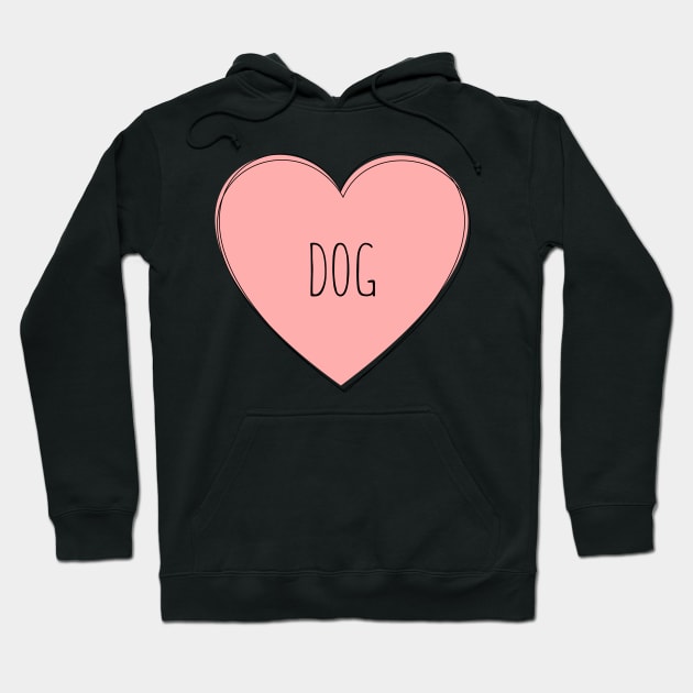 I Love Dog Heart Hoodie by NewWaveShop